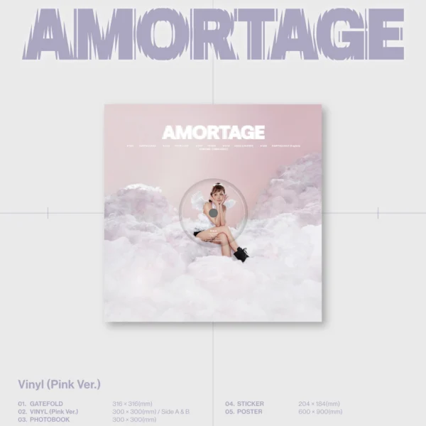 JISOO - Mini Album [AMORTAGE] Vinyl (Pink Ver.)