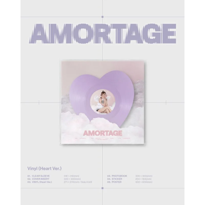 JISOO - Mini Album [AMORTAGE] Vinyl (Heart Ver.)