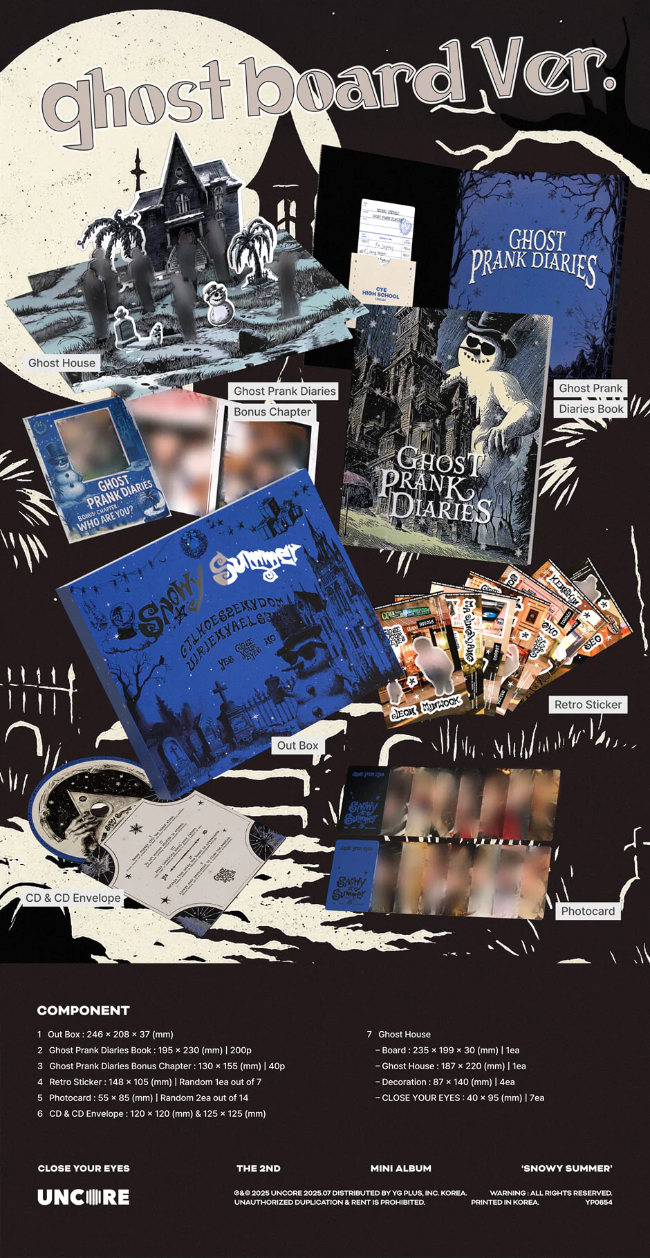 CLOSE YOUR EYES - 2nd Mini Album [Snowy Summer] Ghost Board Ver.