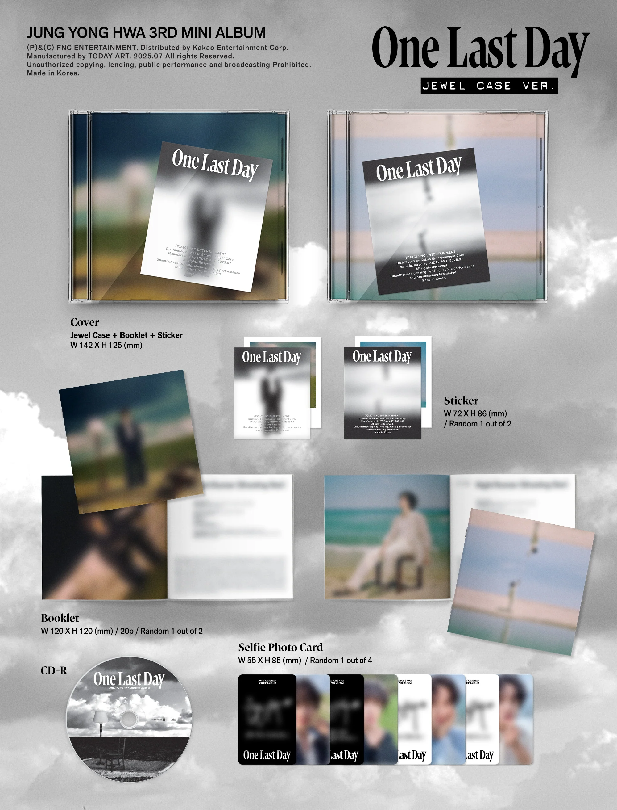 JUNG YONGHWA - 3rd Mini Album [One Last Day] JEWEL CASE