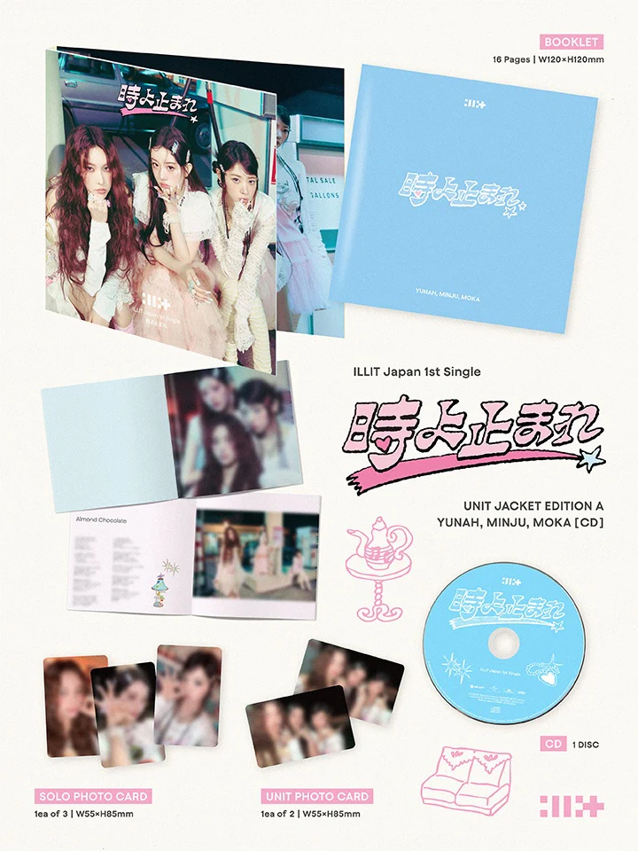 ILLIT - Japan 1st Single Album [Toki Yo Tomare] Unit A Ver. (YUNAH, MINJU, MOKA) - Image 2