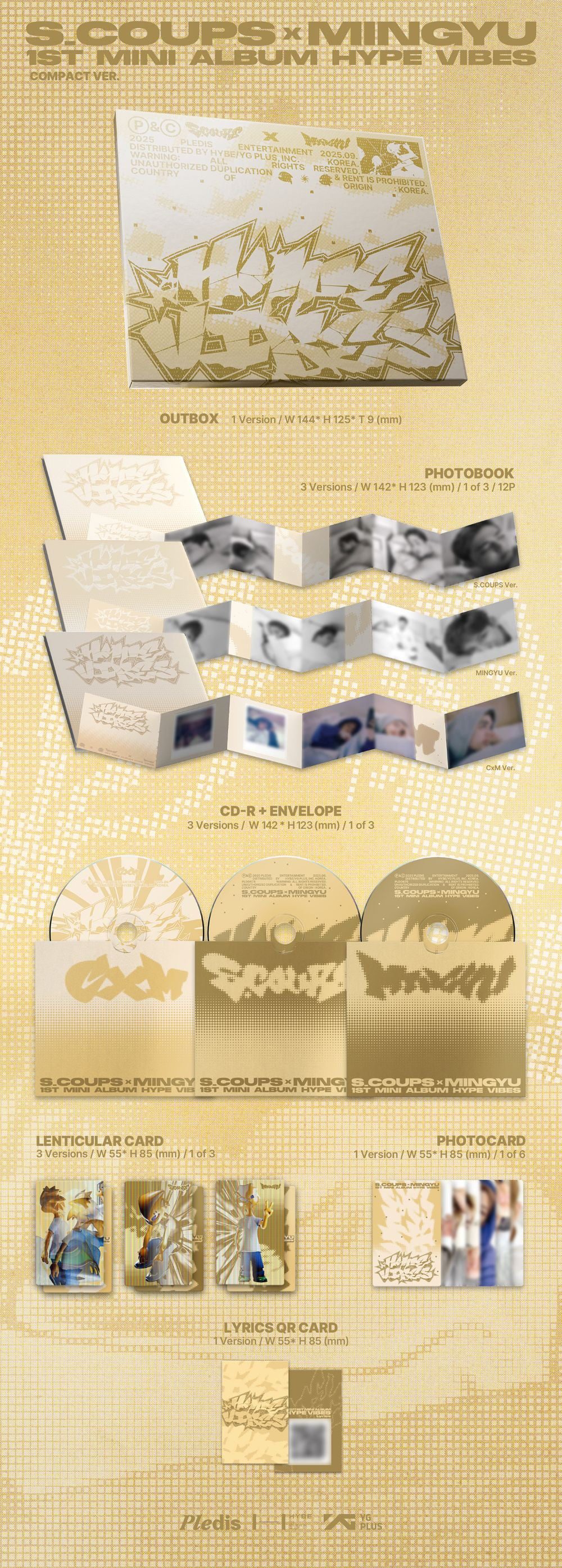 S.COUPS X MINGYU (SEVENTEEN) - 1st Mini Album [HYPE VIBES] COMPACT Ver. - Image 2