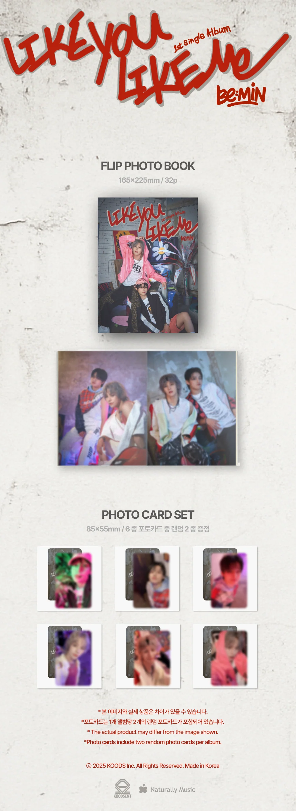 BE:MIN - 1st Single Album [LIKE YOU LIKE ME]