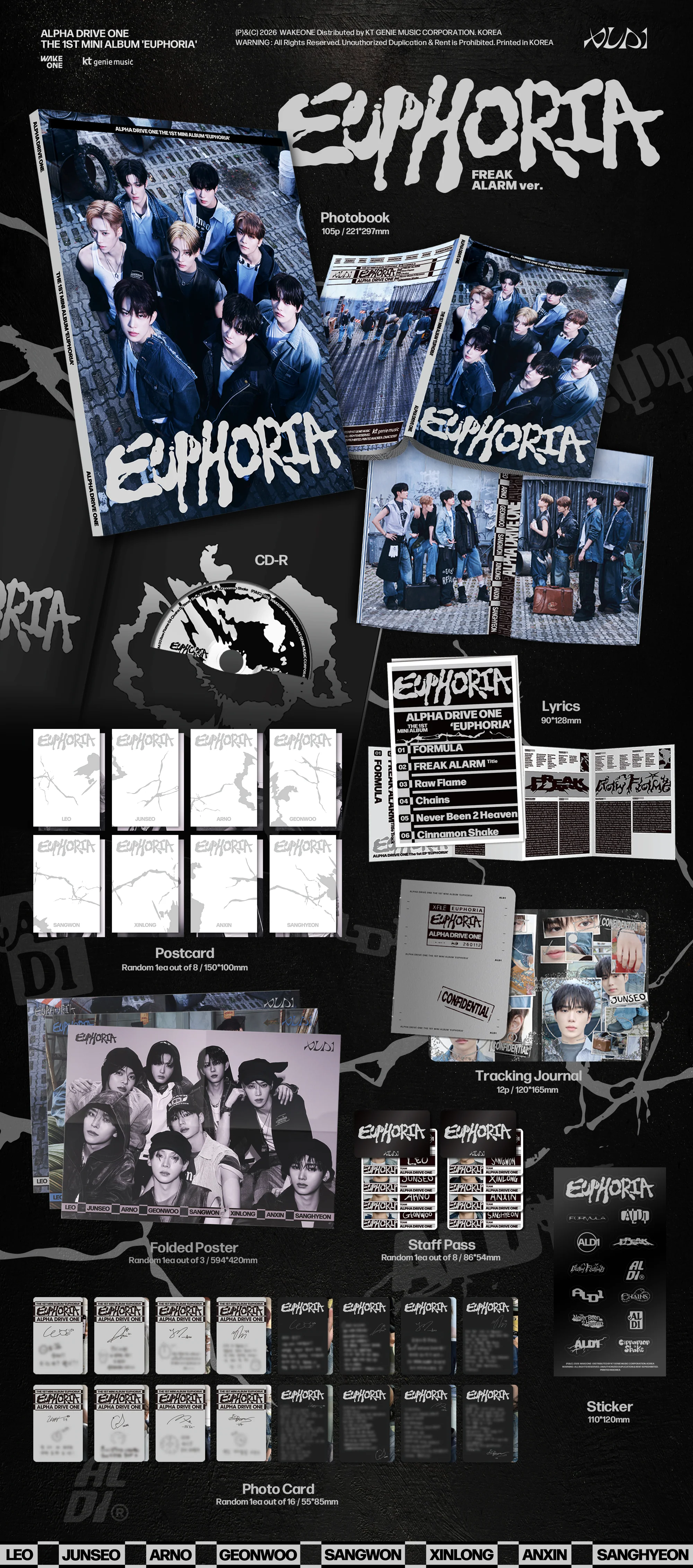 ALPHA DRIVE ONE - 1st Mini Album [EUPHORIA] FREAK ALARM Ver. - Image 2
