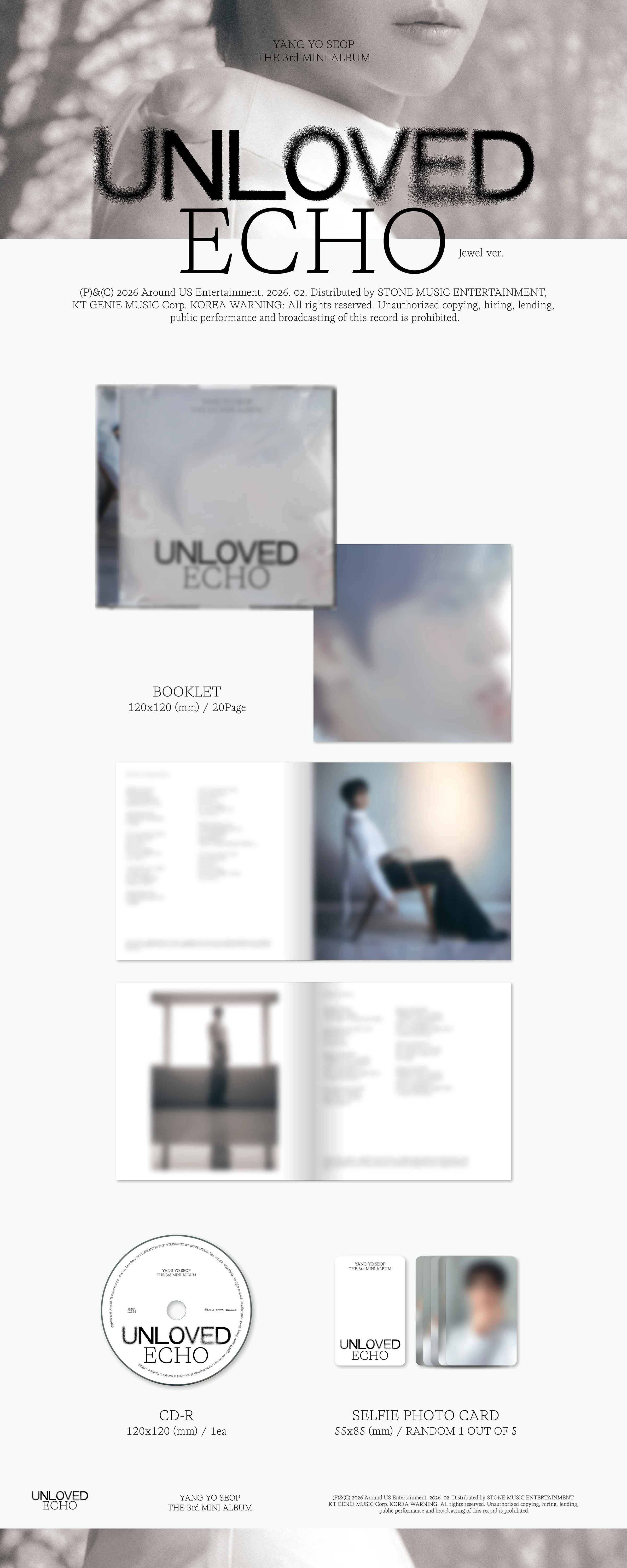 YANG YO SEOP - 3rd Mini Album [Unloved Echo] Jewel Ver. - Image 2
